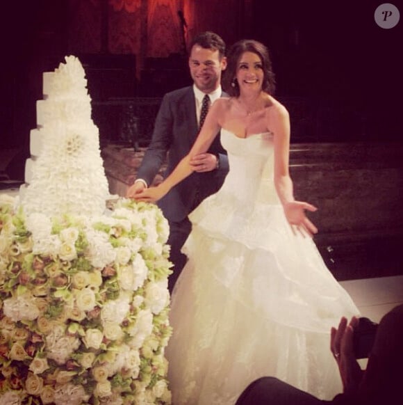 Mark Cavendish et sa belle Peta Todd lors de leur mariage samedi 5 octobre 2013 à Londres.
