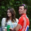 Mark Cavendish et sa femme Peta Todd à Londres le 14 août 2011.