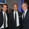 Alexandre Bompard, Xavier Romatet et Sydney Toledano à la soirée des 80 ans d'Air France, à Paris, le 7 octobre 2013.