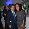 David Pujadas et son épouse à la soirée des 80 ans d'Air France, à Paris, le 7 octobre 2013.