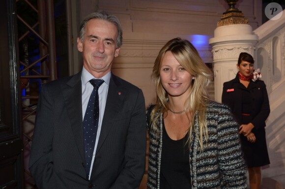 Frédéric Gagey et Sarah Lavoine à la soirée des 80 ans d'Air France, à Paris, le 7 octobre 2013.