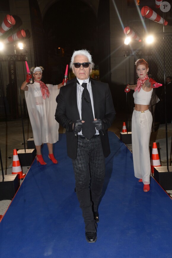 Karl Lagerfeld à la soirée des 80 ans d'Air France, à Paris, le 7 octobre 2013.