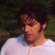 Le scène du lac de Mark Darcy (incarné par Colin Firth) dans le téléfilm Orgueil et préjugés de la BBC, adapté de l'oeuvre de Jane Austen