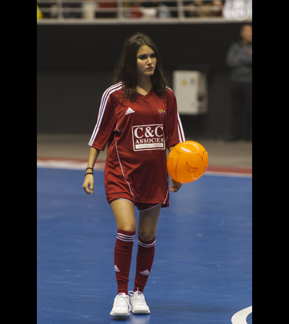 Joyce Jonathan à la 7e édition du Foot Concert, au profit de l'association Huntington Avenir au Palais des sports de Lyon, le 12 octobre 2013.