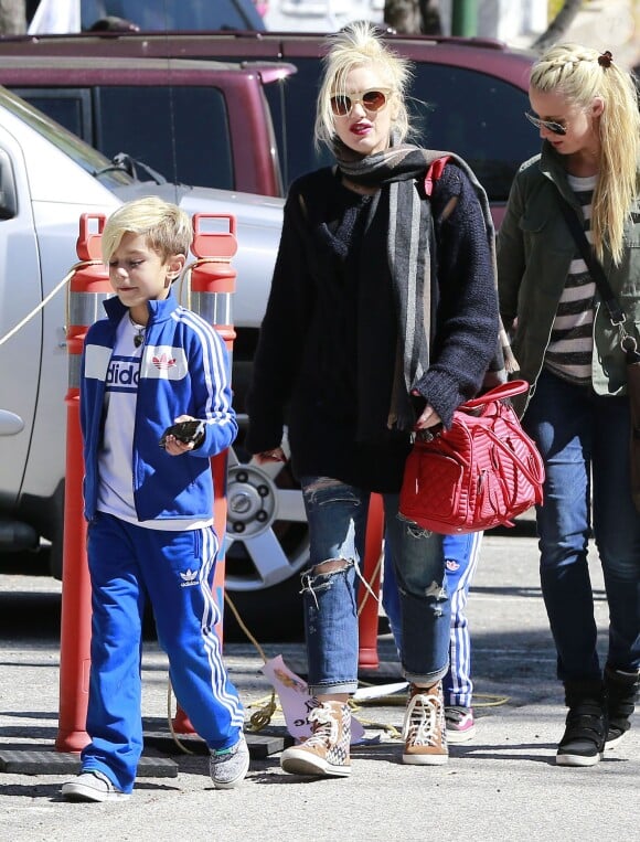 Gwen Stefani enceinte et son fils Kingston à Lake Arrowhead, le 13 octobre 2013.