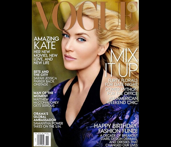 Kate Winslet retouchée en couverture du Vogue US de novembre.