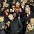 Le roi Philippe de Belgique était présent au stade Roi Baudouin le 15 octobre 2013 lors de Blegique - Pays de Galles pour fêter la qualification des Diables rouges pour le Mondial 2014 au Brésil