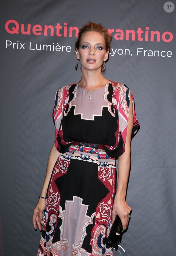 Uma Thurman lors de la remise du Prix Lumière 2013 à Quentin Tarantino à Lyon le 18 octobre 2013