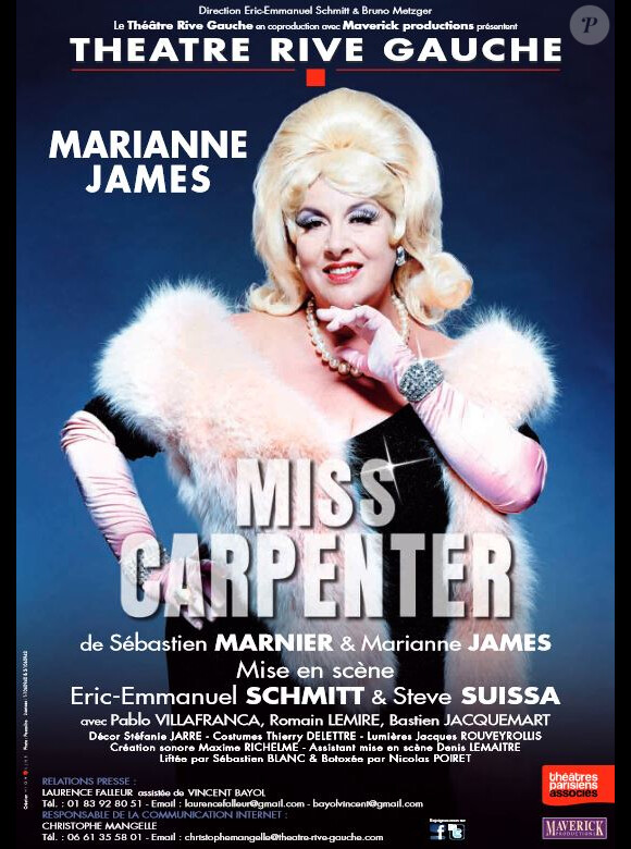 Marianne James est à l'affiche de Miss Carpenter au théâtre Rive Gauche à Paris.