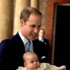 Baptême du prince George de Cambridge le 23 octobre 2013. La comtesse Sophie de Wessex, pas invitée, était dans le même temps en mission à Bristol.