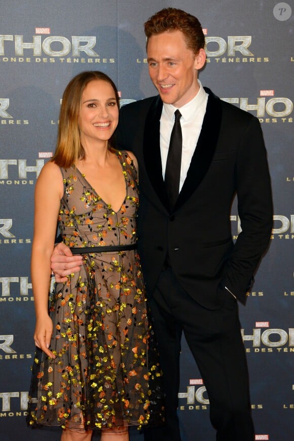Natalie Portman et Tom Hiddleston à la première de Thor: Le Monde des Ténèbres au Grand Rex, Paris, le 23 octobre 2013.