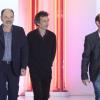 Jean-Pierre Darroussin, Eric Elmosnino et Bernard Campan lors de l'émission Vivement dimanche le 9 octobre 2013 à Paris
