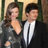 Miranda Kerr et Orlando Bloom arrivent à la soirée des Oscars organisée par le magazine Vanity Fair  le 24 fevrier 2013.