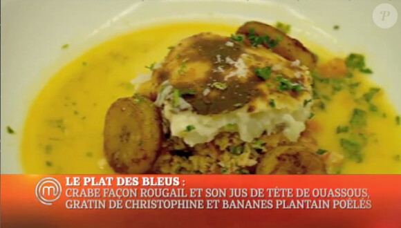 Le plat proposée par l'équipe bleue (épisode 5 de MasterChef saison 4 - diffusé le vendredi 25 octobre 2013 sur TF1).