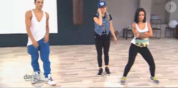 Alizée et Grégoire Lyonnet répètent leur samba avant le 5e prime de Danse avec les stars 4, sur TF1.