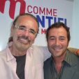 Nicolas Peyrac et Bernard Montiel dans les locaux de MFM Radio le samedi 26 octobre 2013.