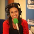 Exclusif - Adeline Blondieau, rayonnante chroniqueuse 1 a 2 fois par semaine, dans le studio de la RTBF pour l'emission quotidienne "On n'est pas rentré" sur la radio "La première" à Bruxelles en Belgique, le 20 septembre 2013