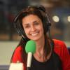 Exclusif - Adeline Blondieau, chroniqueuse 1 a 2 fois par semaine, dans le studio de la RTBF pour l'emission quotidienne "On n'est pas rentré" sur la radio "La première" à Bruxelles en Belgique, le 20 septembre 2013