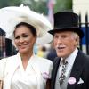 Sir Bruce Forsyth et sa femme Wilnelia Merced, Miss Monde 1975, au Royal Ascot le 20 juin 2013