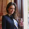 Marine Lorphelin lors du lancement de la ligne de parfum Inessance Miss France, au Fouquets le 5 novembre 2013