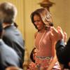 La First Lady Michelle Obama a eu droit à un cours de danse façon Bollywood lors d'une fête pour Diwali, à la Maison-Blanche, le 5 novembre 2013.