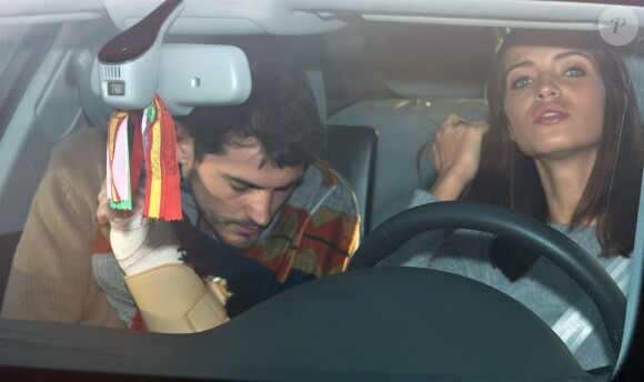 Iker Casillas et Sara Carbonero à Madrid le 27 janvier 2013