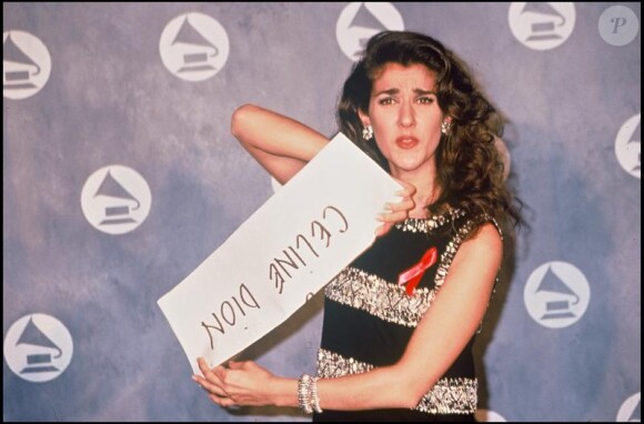 Céline Dion lors de la cérémonie des Grammy Awards en 1992.