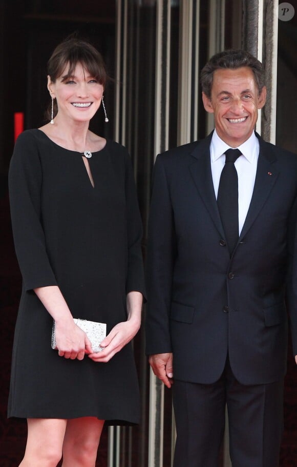 Nicolas Sarkozy et Carla Bruni lors du dîner du G8 à Deauville le 26 mai 2011