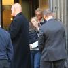 Les fils de Céline Dion et René Angélil, Nelson et Eddy, sortent de leur hôtel parisien, le 13 novembre 2013.