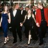 Guillaume et Julie et leurs parents Elisabeth et Gérard Depardieu au Festival de Cannes, en mai 1992.