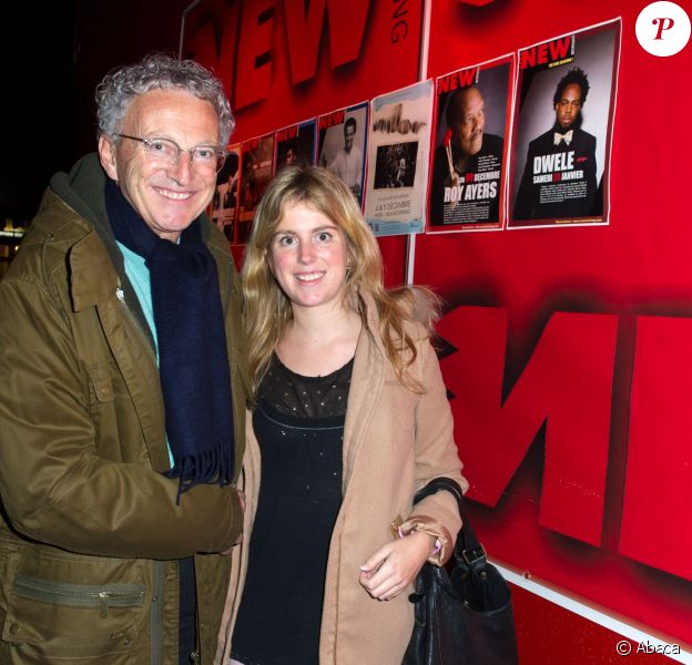 Nelson Monfort et sa fille Isaure - Yves Lecoq chante Trenet au New Morning à Paris le 13 novembre 2013.