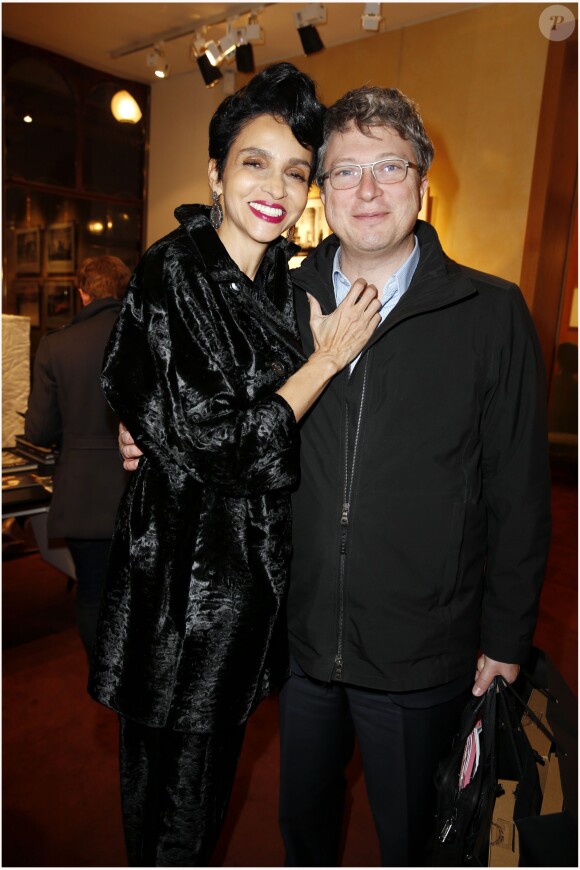 Farida Khelfa et Henri Seydoux à Paris le 3 décembre 2012.