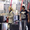Exclusif - Sami Khedira et sa compagne Lena Gercke à l'aéroport de Madrid le 6 novembre 2013.