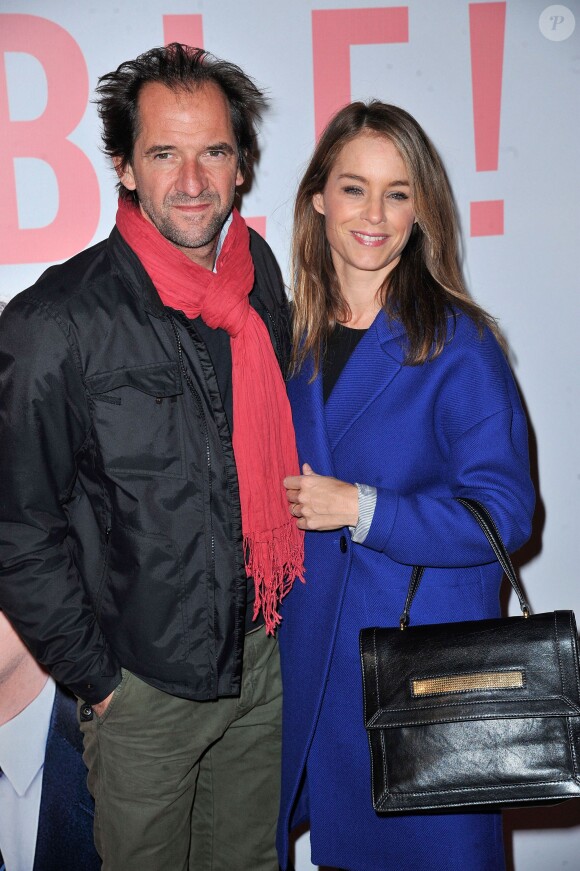 Stéphane De Groodt et sa femme Odile d'Oultremont à la première du film Les Garçons et Guillaume, à table ! au Gaumont Opéra à Paris, le 18 novembre 2013.