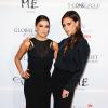 Eva Longoria et Victoria Beckham sur le tapis rouge du Global Gift Gala à Londres, le 19 novembre 2013.