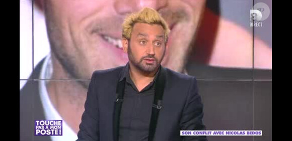 Cyril Hanouna, après sa décoloration, dans l'émission Touche pas à mon poste, le mercredi 20 novembre 2013.