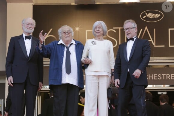 Georges Lautner, sa compagne Martine et Thierry Frémaux lors du Festival de Cannes le 24 mai 2012