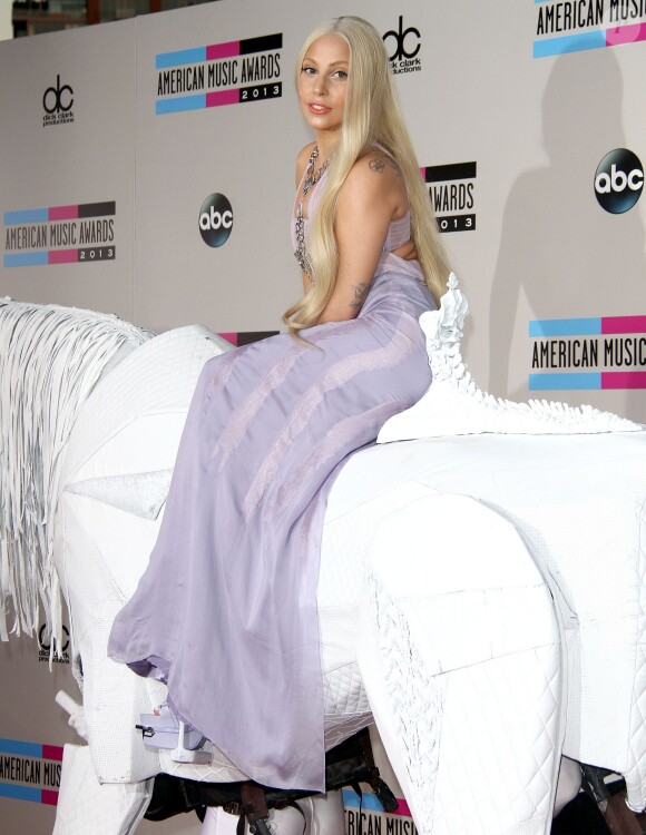 Lady Gaga sur le tapis rouge des "American Music Awards 2013" à Los Angeles, le 24 novembre 2013.