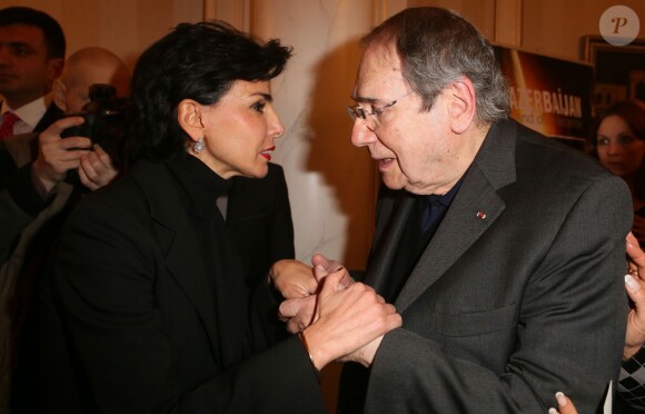 Exclusif - Rachida Dati, Robert Hossein au vernissage de l'exposition "Azerbaïdjan: Terre de Tolérance" à Paris, le 22 novembre 2013