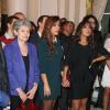 Exclusif - Irina Bokova (Directrice Générale de l'UNESCO), Arzu Alieva, Leyla Alieva au vernissage de l'exposition "Azerbaïdjan: Terre de Tolérance" à Paris, le 22 novembre 2013
