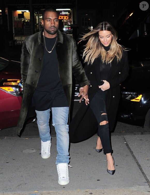 Kanye West et Kim Kardashian, de sortie à New York au soir du 25 novembre 2013.