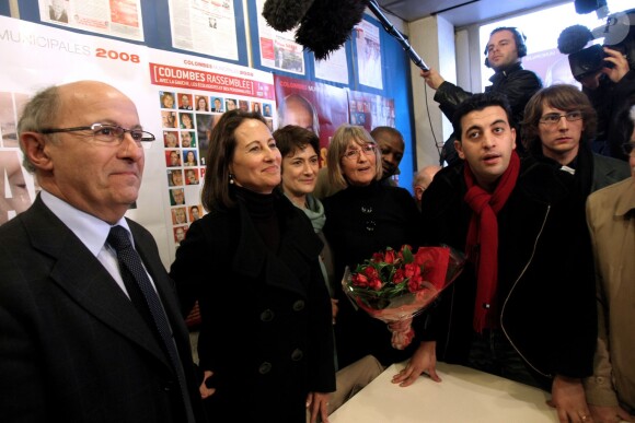 Ségolène Royal et Philippe Sarre, maire de Colombes, le 11 mars 2008.