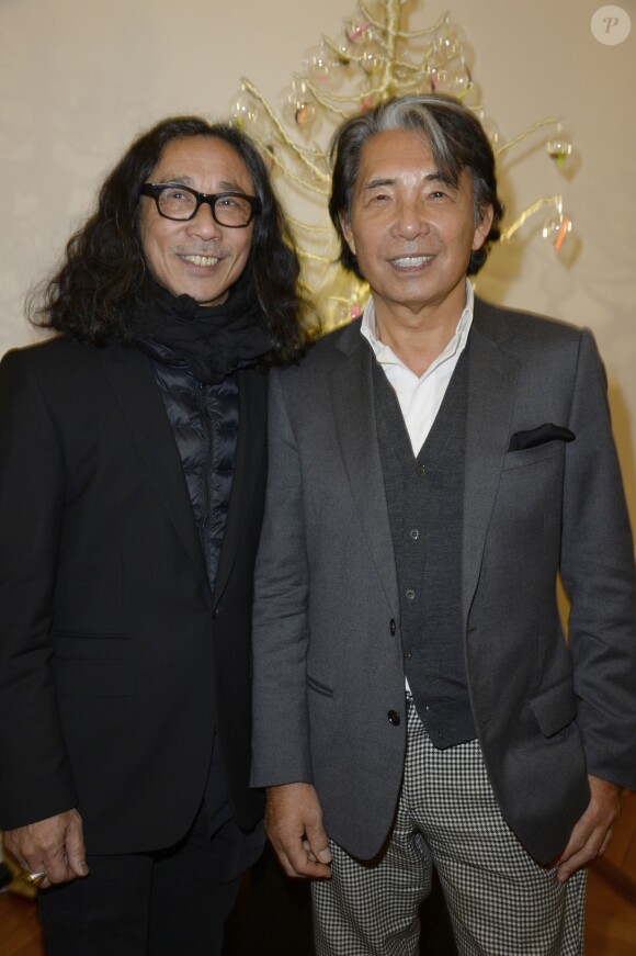 Massato et Kenzo Takada lors de la 18e édition de l'opération Sapins de Noël des Créateurs à l'hôtel Salomon de Rothschild à Paris, le 3 décembre 2013.