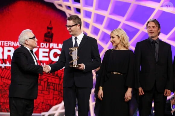 Martin Scorsese, Nicolas Winding Refn, Noomi Rapace et Mads Mikkelsen lors du 13e Festival international du film de Marrakech le 4 décembre 2013