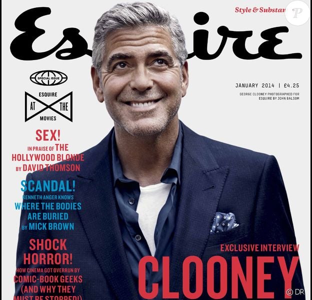 George Clooney en couverture du magazine Esquire - édition janvier 2014