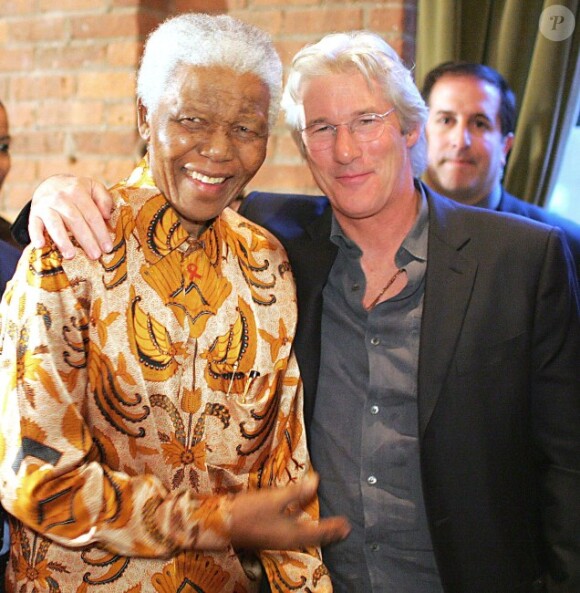 Nelson Mandela et Richard Gere à New York en 2005
