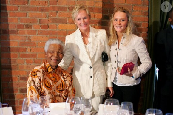 Nelson Mandela avec Glenn Close et sa fille à New York en 2005