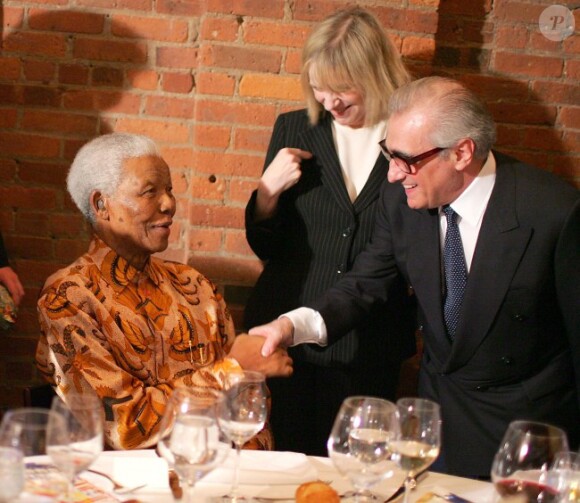 Nelson Mandela salué par Martin Scorsese à New York en 2005