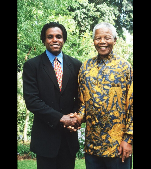 Nelson Mandela et Carl Lewis en 1998