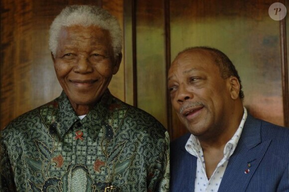 Nelson Mandela et Quincy Jones en 2006 à Johannesburg